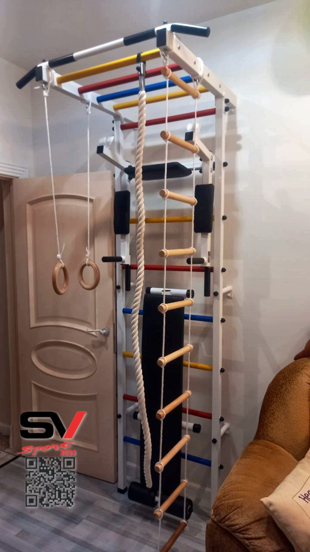 Монтаж шведской стенки Sv Sport в пеноблочные, газоблочные стены