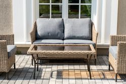 "Овьедо" лаунж-зона из искусственного ротанга на 4 персоны, цвет соломенный