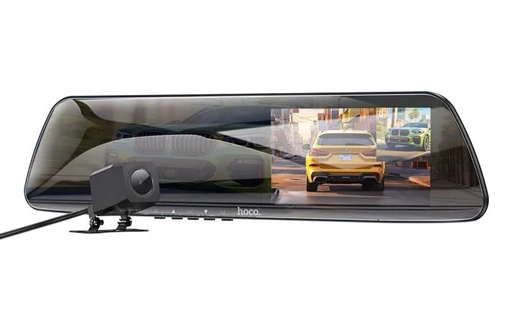 Видеорегистратор Hoco DV4 mirror driving recorder (dual-channel), Iron Gray