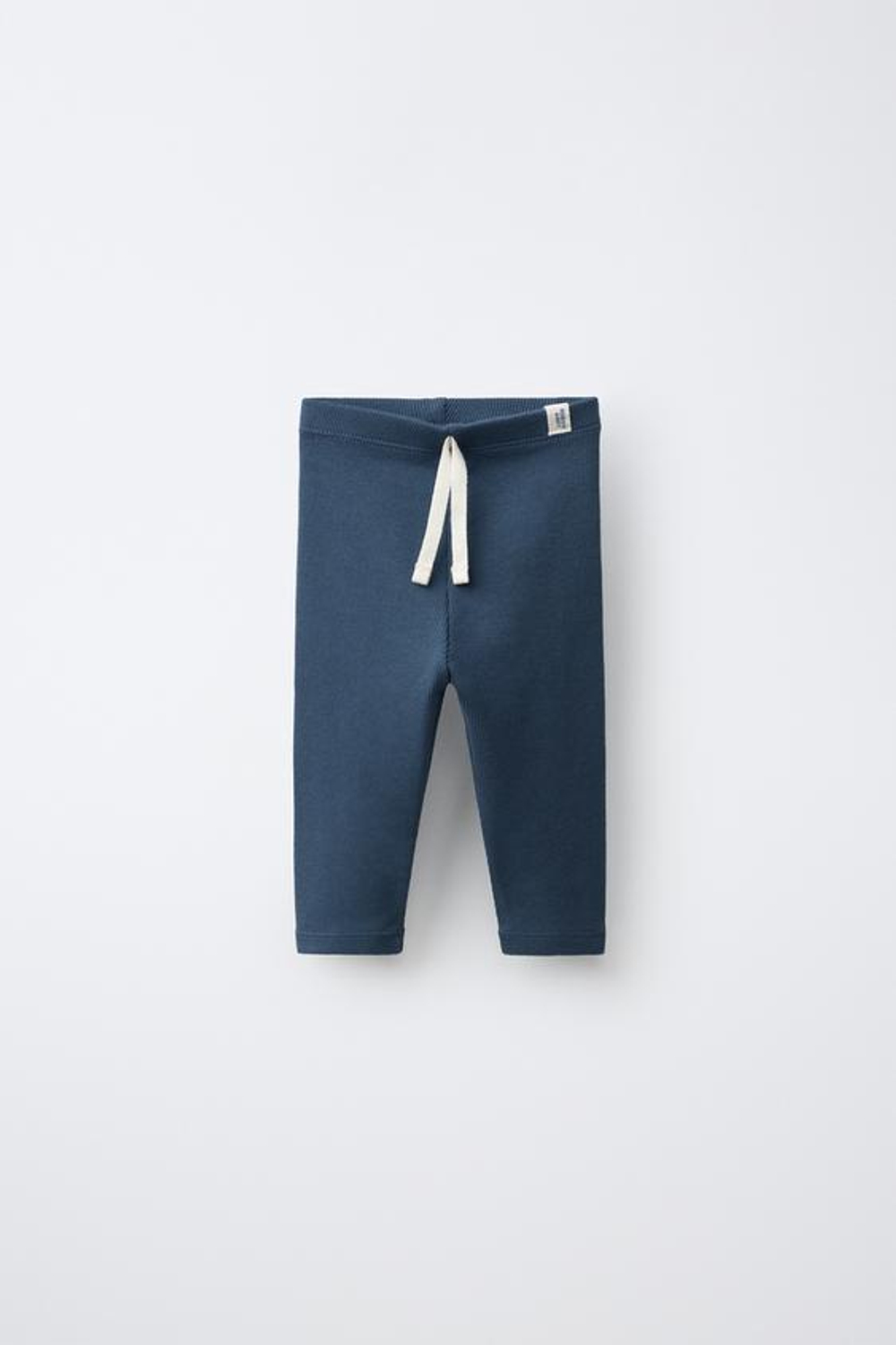 ZARA ЛЕГИНСЫ В РУБЧИК С НАШИВКОЙ, ОКЕАНСКИЙ СИНИЙ