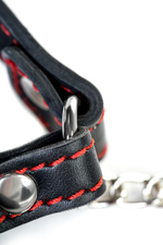 Черный кляп-трензель Theatre в виде косточки с зажимами для сосков (Цвет: черный)