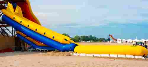 Надувная прямая горка для вышки (опоры) «Стрела» с бассейном,  16.5 м * 2.7 м * 7.2 м