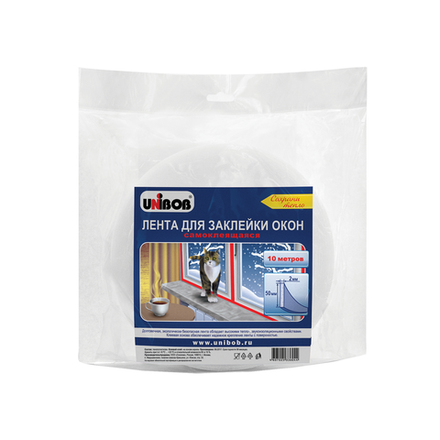 Самоклеящаяся лента д/заклейки окон UNIBOB 50мм х 2мм х10 м (пенополиэтилен)