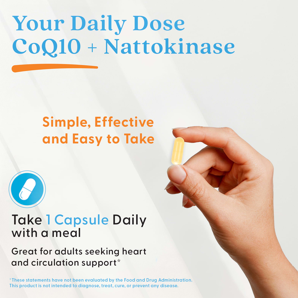 Doctor's Best, Коэнзим Q10 + наттокиназа, 60 растительных капсул