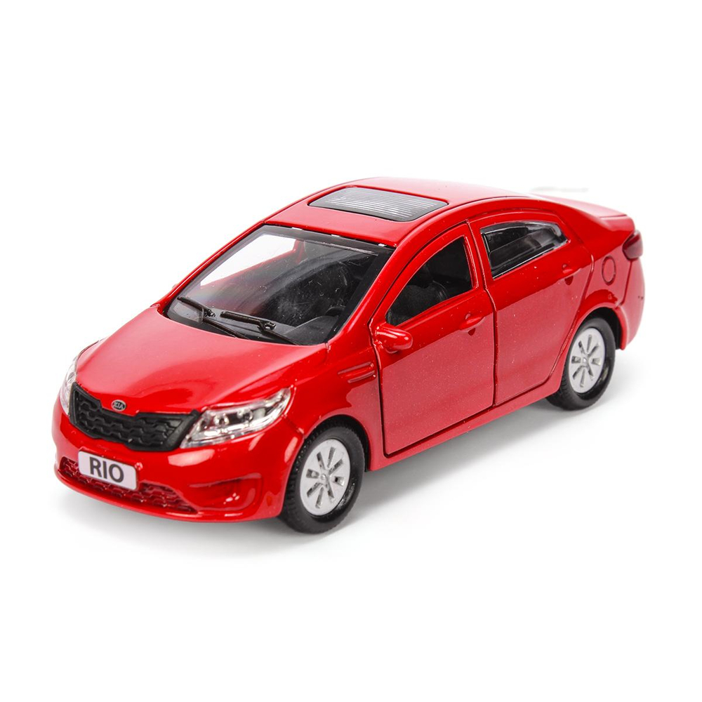 Модель ин. мет. "Kia Rio" 12см, открыв. двери, красный в коробка RIO-RD (Технопарк)