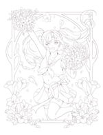 Girls and flowers. Part 2. Coloring Book