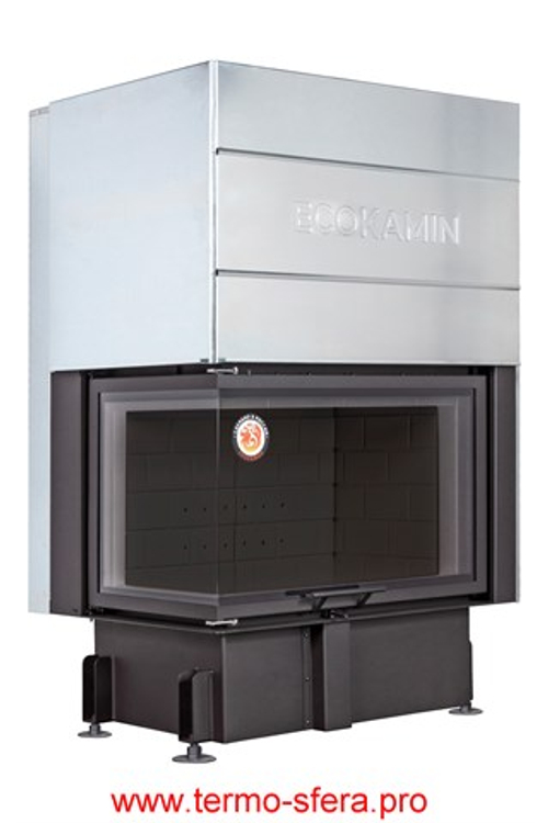 Каминная топка Экокамин ДЕЛЬТА 800 LB два стекла левая принтинг черный шамот