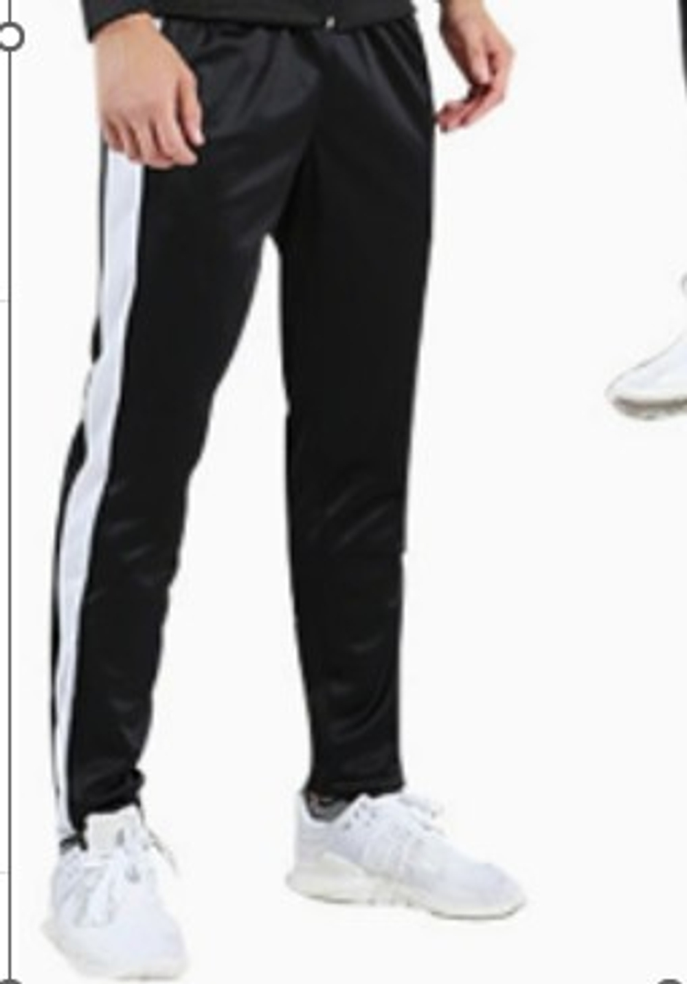 Спортивные штаны черные с белыми полосками 8703