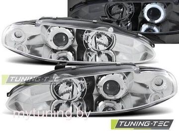 Передние фары angel eyes chrome для Mitsubishi Eclipse D30