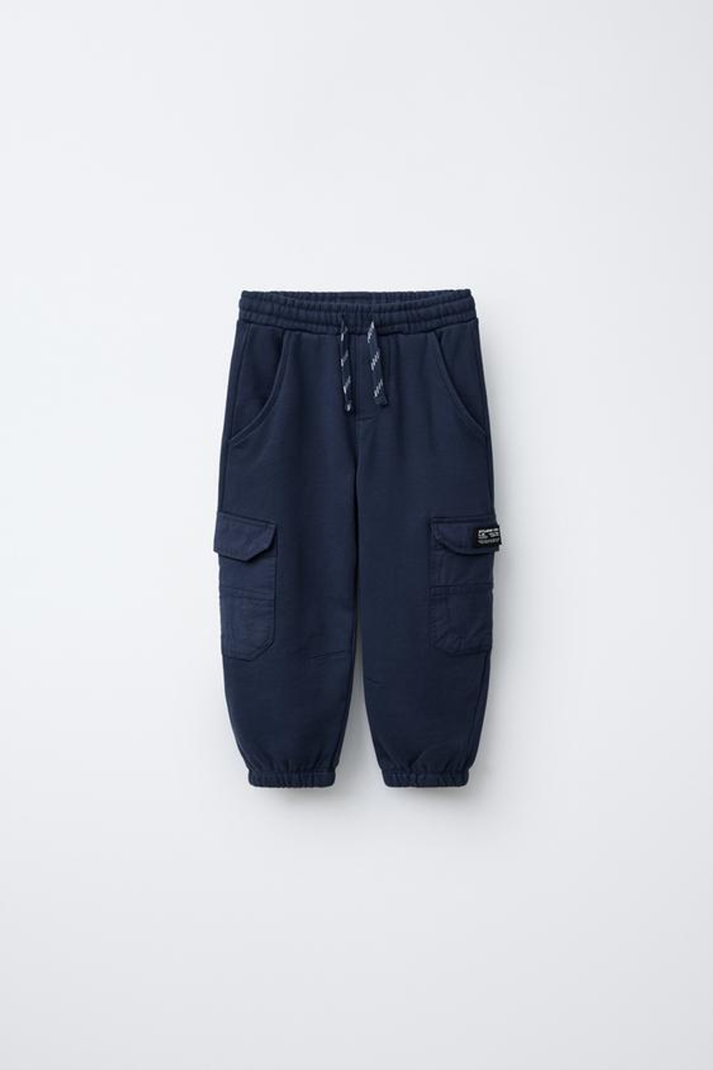 ZARA БРЮКИ-ДЖОГГЕРЫ В СТИЛЕ КАРГО, МОРСКОЙ СИНИЙ