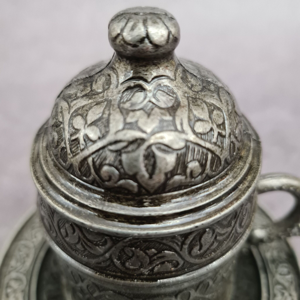 Кофейный набор "Бочонок" на 6 персон с подносом/ACAR. Турция (темно-серый 27 предметов)