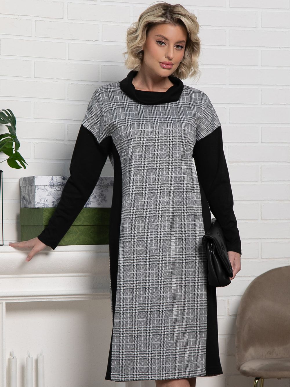 Платье Жанетта (черно-серое) П15128-18М LT Collection