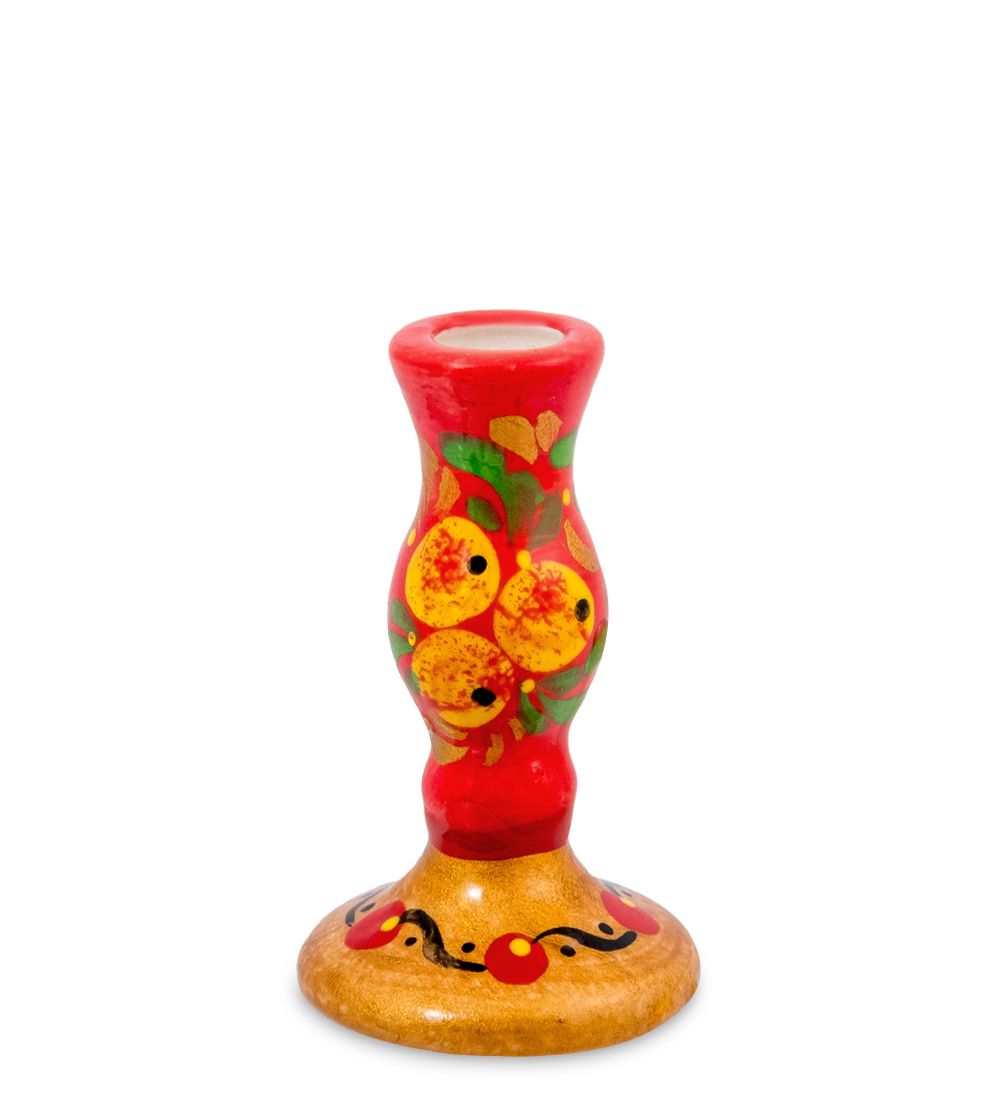 ГЛ- 979 Подсвечник хохлома (Гжельский фарфор)