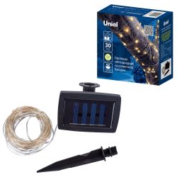 USL-S-128-PT30000 WARMWHITE DEW Садовая гирлянда на солнечной батарее Роса. 300 светодиодов. Теплый белый свет. 1xАА Ni-Mh аккумулятор в-к. IP44. TM Uniel