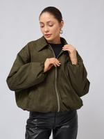 Бомбер утепленный из замши