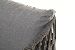 "Диего" лаунж-зона 4-местная плетеная из роупа (веревки), каркас алюминиевый темно-серый, роуп темно-серый