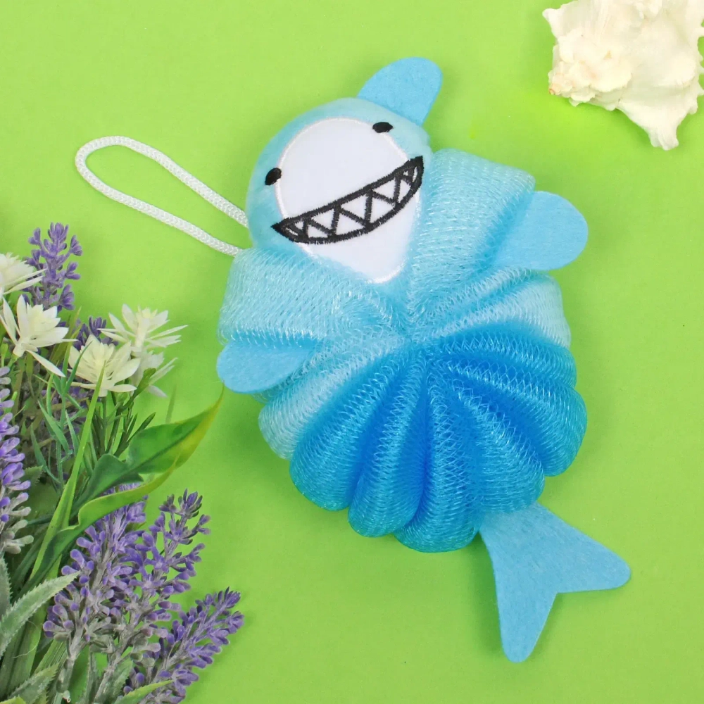 Мочалка нейлоновая для тела детская «MIR KRASOK», акула, 17*10см (ZIP пакет)