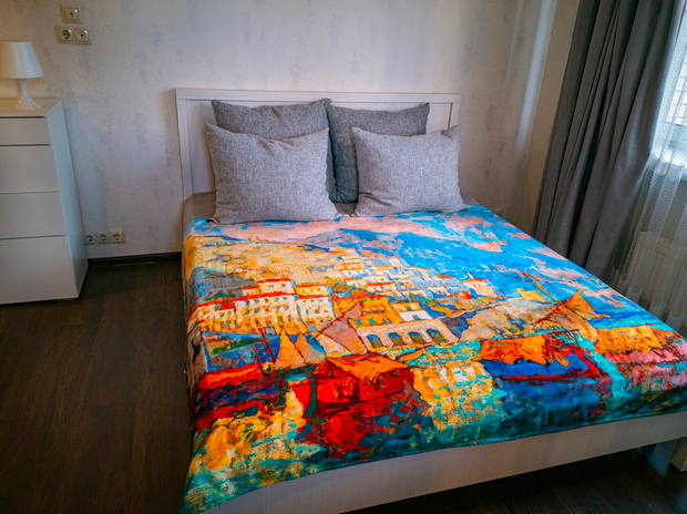 Покрывало «Амальфи», по мотивам живописи Константина Горбатова, картина «Амальфи»