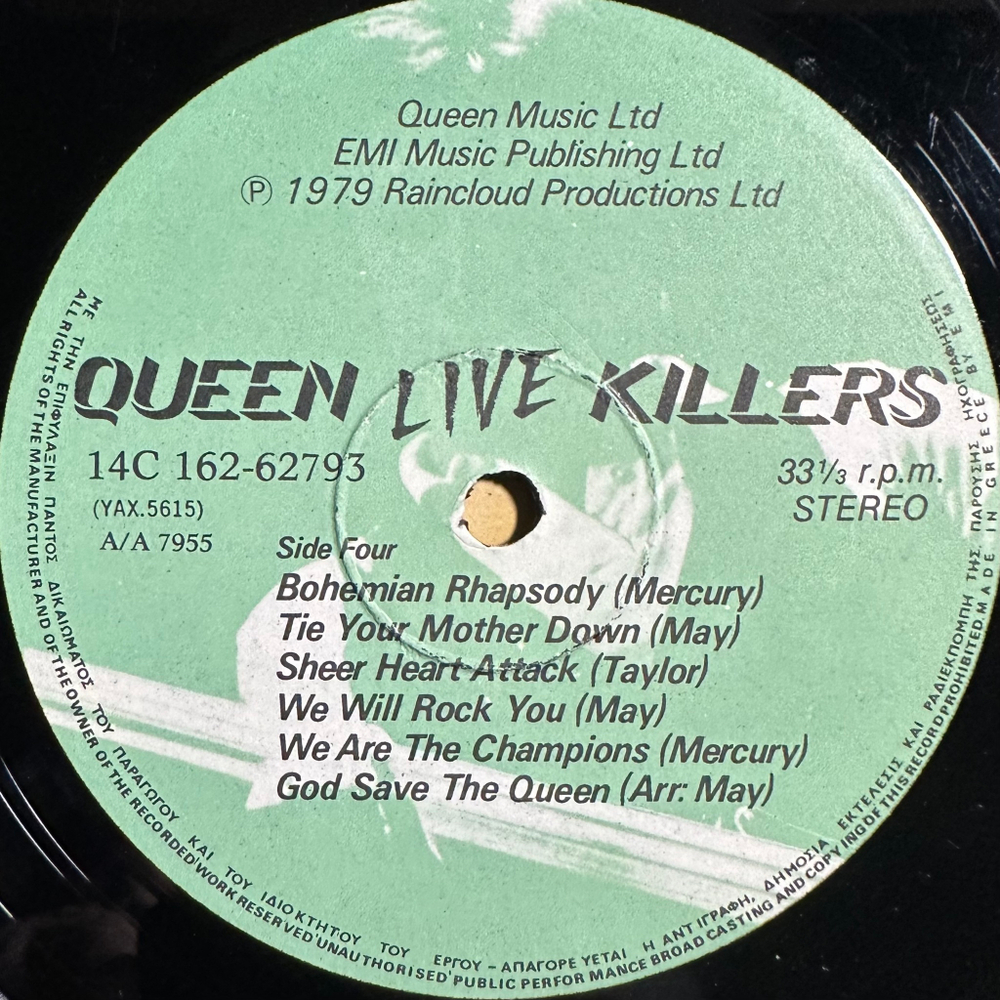 Queen - Live Killers 2LP (Греция 1979г.)