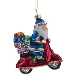 GAEM Украшение новогоднее "Дед Мороз на мопеде", L9 W3 H11,5 см, 2в.