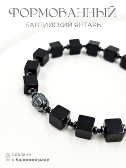 Браслет из натурального янтаря Будда