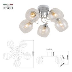 Люстра Rivoli Estefany 9131-305 5 х Е27 40 Вт модерн | Rivoli