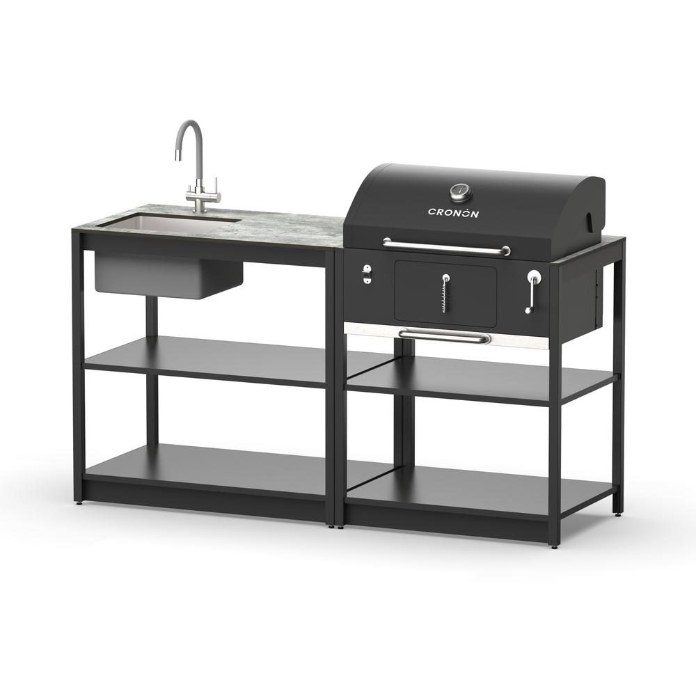 Мангальный комплекс Lounge M-101SB, 1.7 м, черный/серый каспий