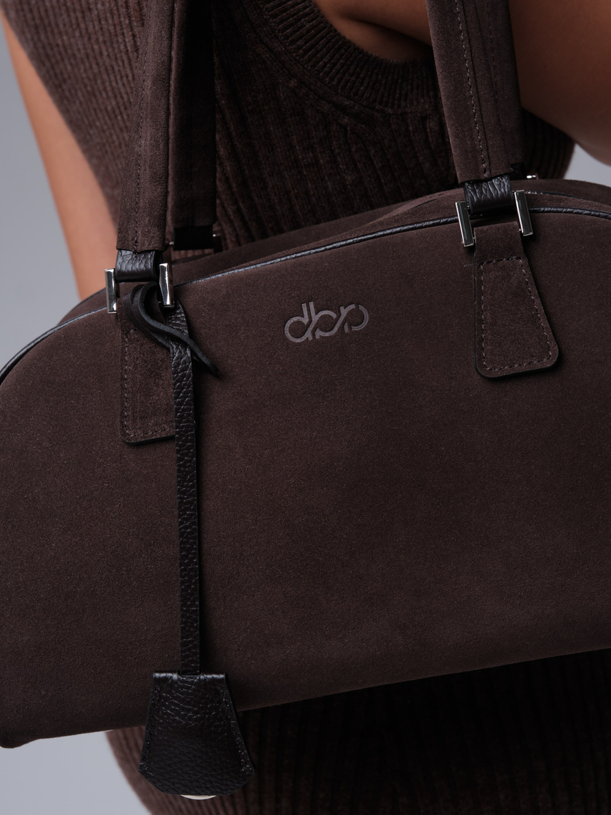 Замшевая сумка DBR 31358 темно-коричневый велюр