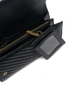 LOVE BIRDS QUILTED WALLET - black