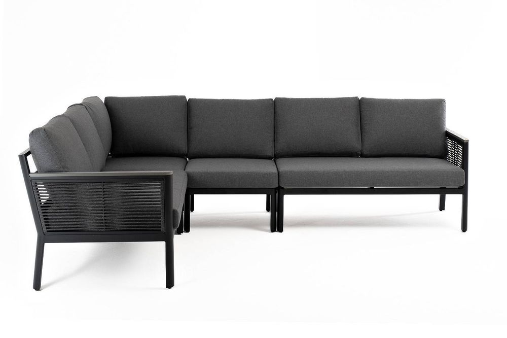 "Париж" угловой модульный диван, каркас из алюминия, цвет серый