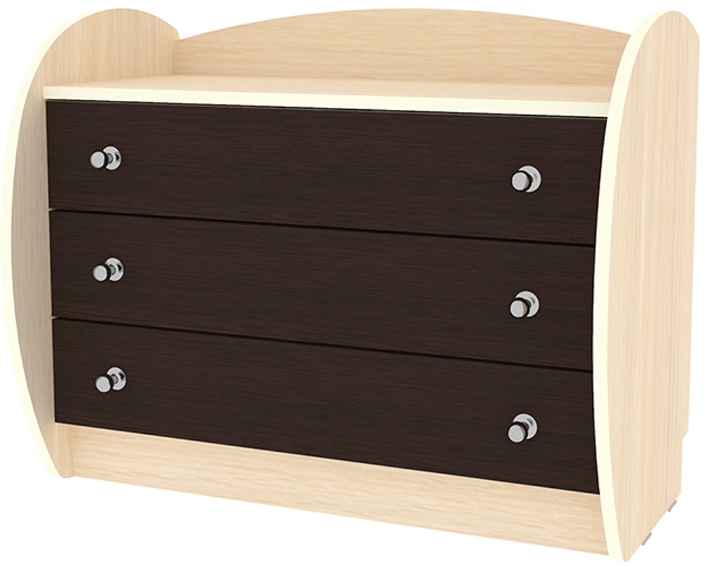 Комод КарИВи Низкий Малыш  Дуб Молочный Венге