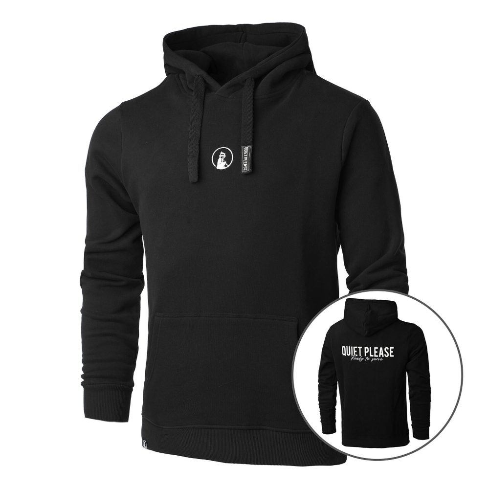 Мужская кофта теннисная Quiet Please Ready To Serve Hoody Men - Black, White
