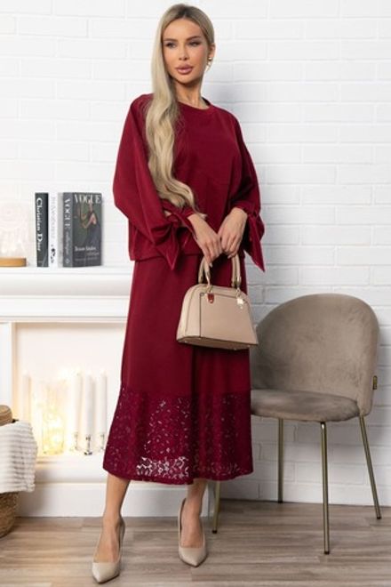 Джемпер с завязками Твист (бордовый) Б14867-10М LT Collection