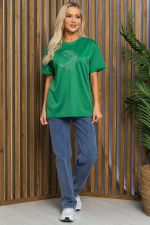 Футболка с вышивкой Эксклюзив (зеленая) Б12765-11М LT Collection