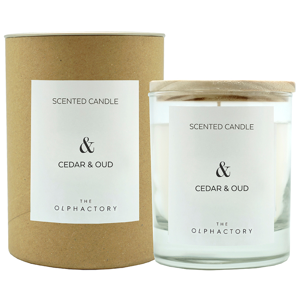 Свеча ароматическая the olphactory, &, cedar & oud, 40 ч