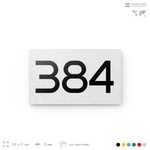 Номер на дверь 384, табличка на дверь для офиса, квартиры, кабинета, аудитории, склада, белая 120х70 мм, Айдентика Технолоджи