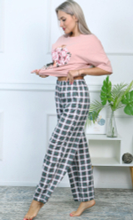 Пижама женская штаны+футболка к/р ТК-3840