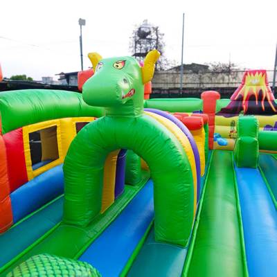 Коммерческий надувной батут «ДИНО Остров», без горки, 8х8х3 м