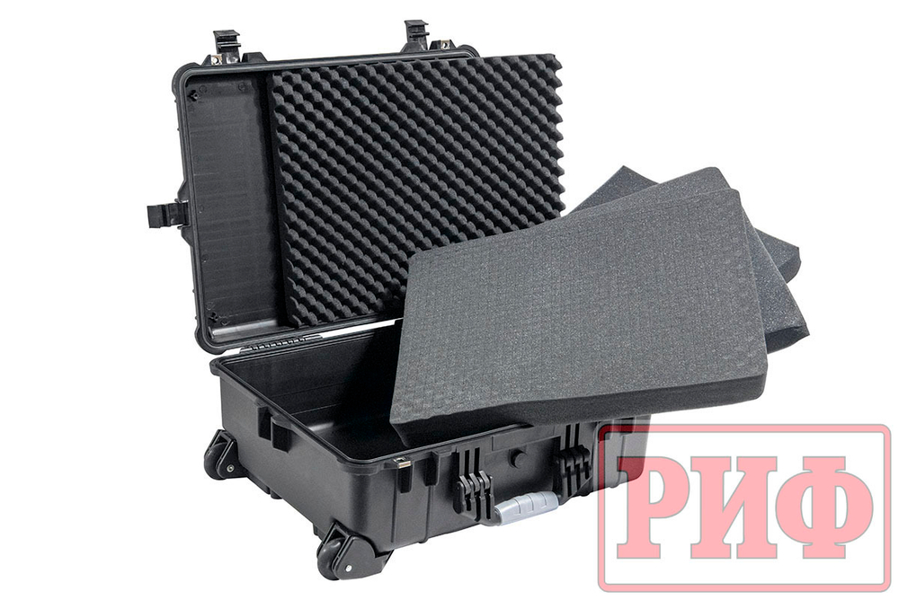 Кейс защитный ударопрочный РИФ 616х493х220 мм на колесах с телескопической ручкой IP55