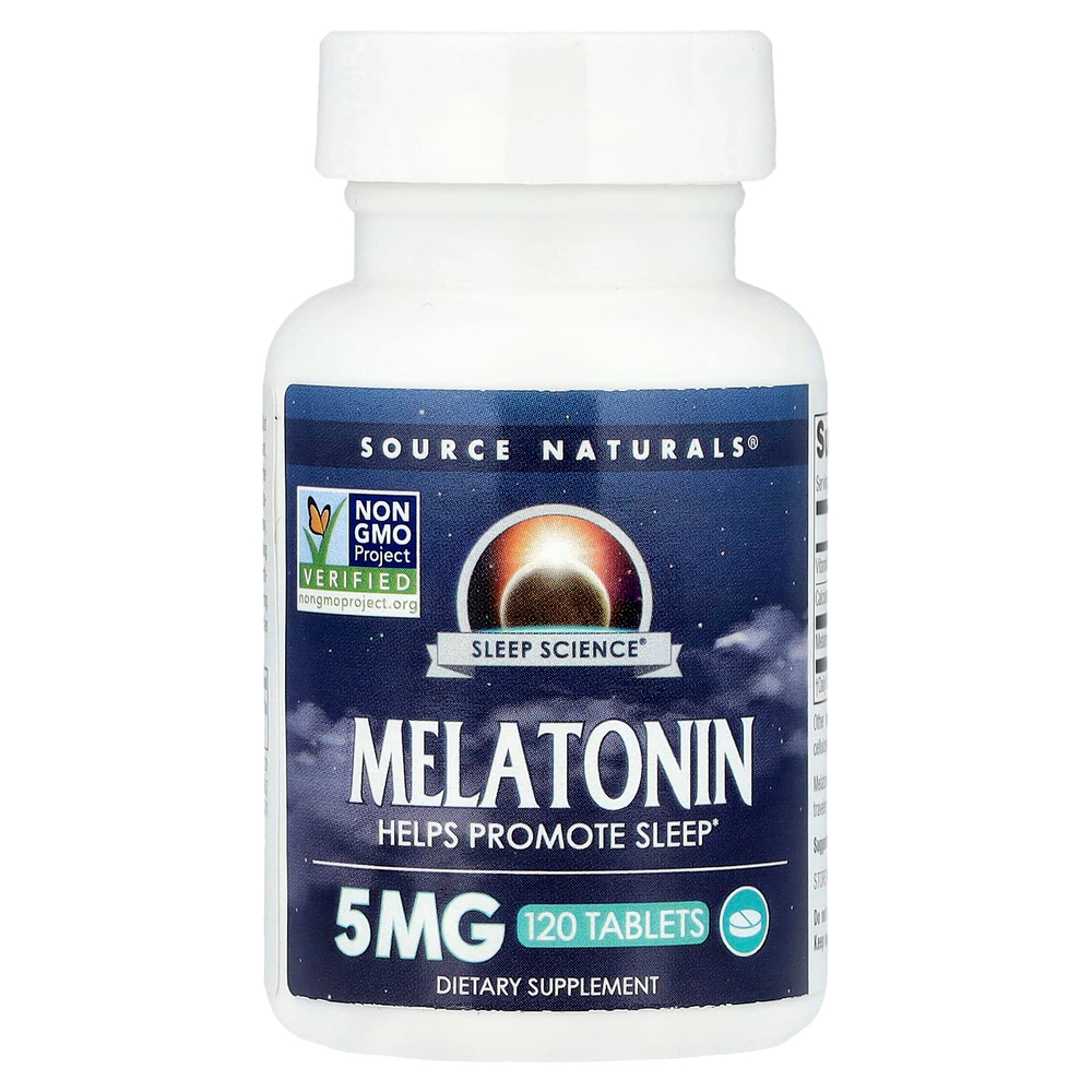 Source Naturals, Мелатонин, 5 мг, 120 таблеток