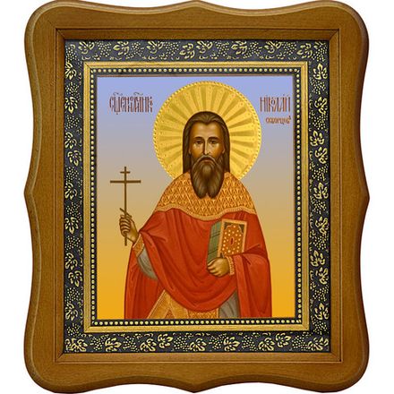 Николай Скворцов, священномученик, пресвитер. Икона на холсте.