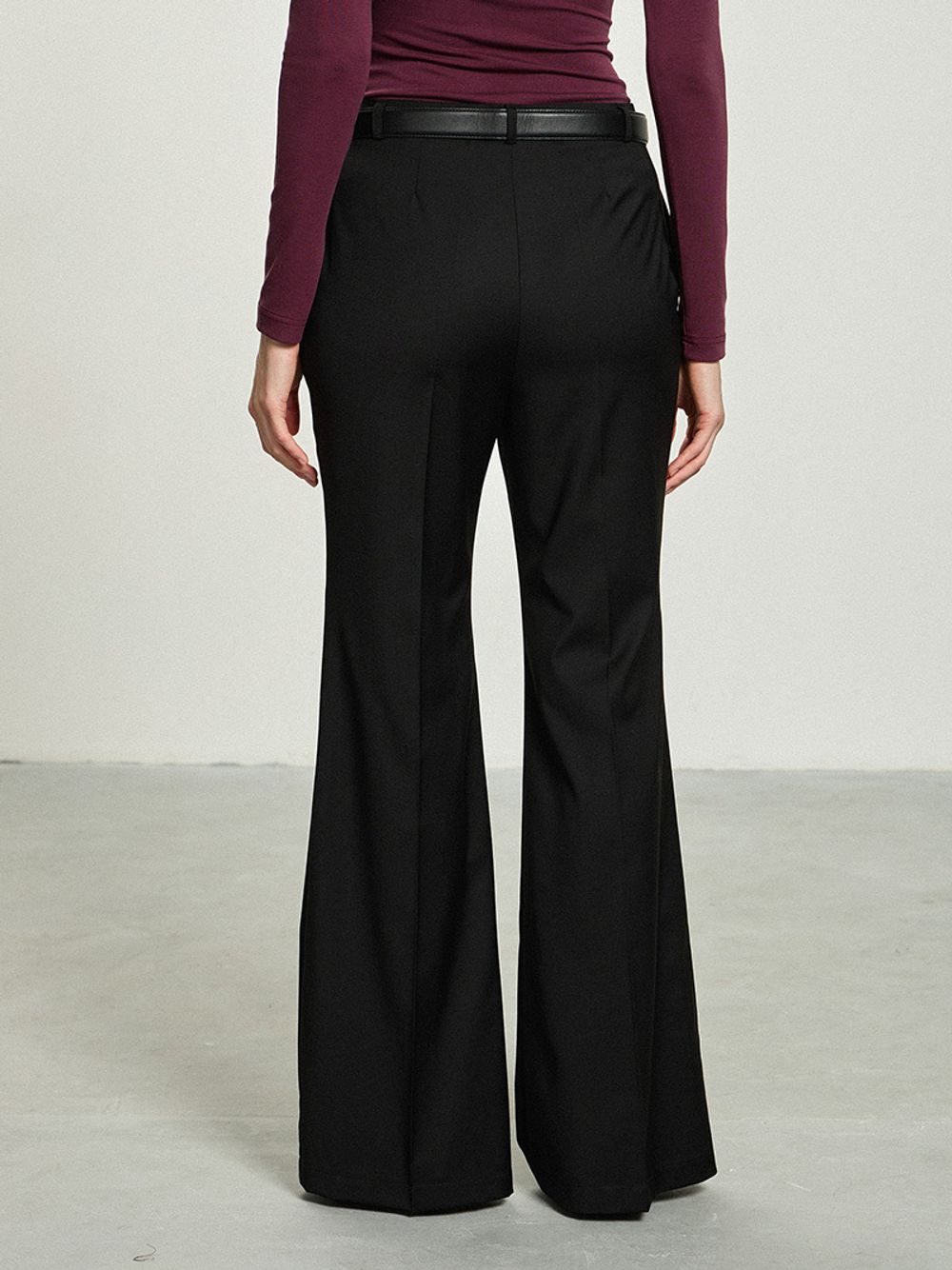 Брюки клеш черные шерсть