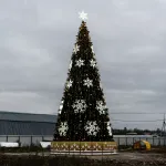 светодиодные снежинки на елку