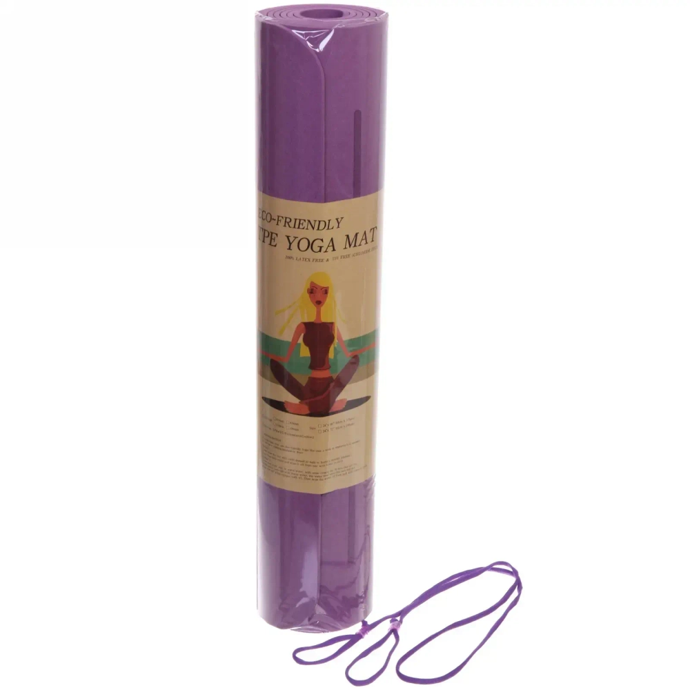 Коврик для йоги «Мандала» 183*61*06 см (ТРЕ), фиолетовый