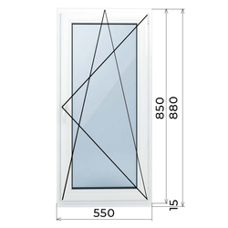 Пластиковое окно 850 х 550 ТермА Эко