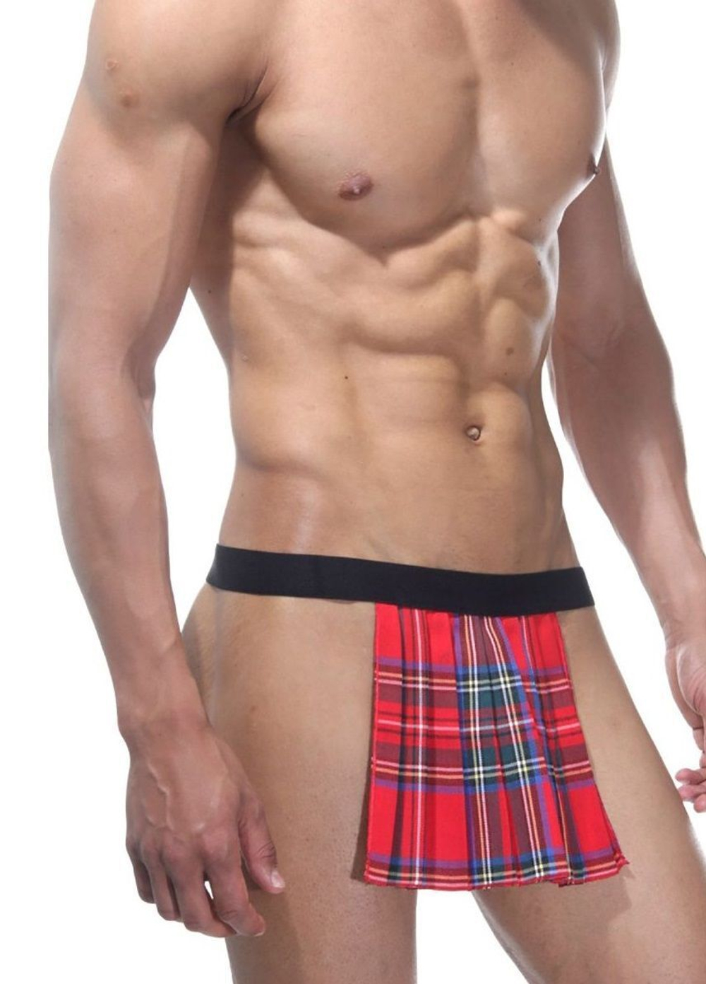 Мужские трусы-килт (Размер: L-XL) (Цвет: красная шотландка)