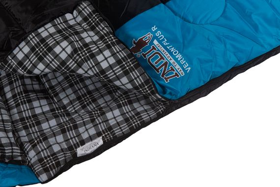 Спальный мешок INDI Vermont Plus R-zip от -15 °C (одеяло с подголовником, фланель, 195+35X85 см)