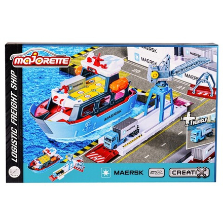Majorette Creatix - Грузовой корабль с разгрузочной станцией + автомобиль Maersk 2050039 / артикул   2050039  / GTIN 3467452073322