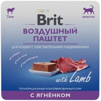 Brit 100гр Sensitive Lamb (паштет) для кошек с чувствительным пищеварением, с ягненком