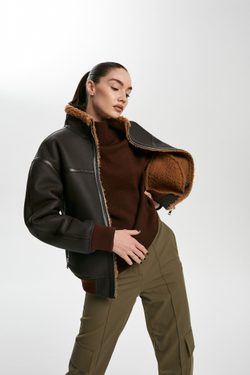 Дубленка бомбер